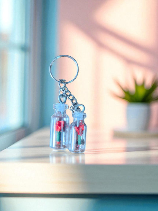 Bottle Rose Keychain (K-164)