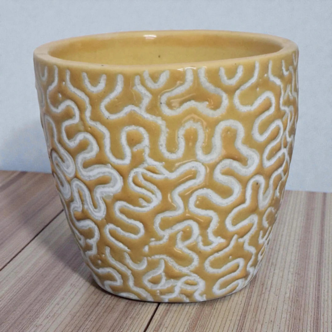Yellow Designer Ceramic Pot