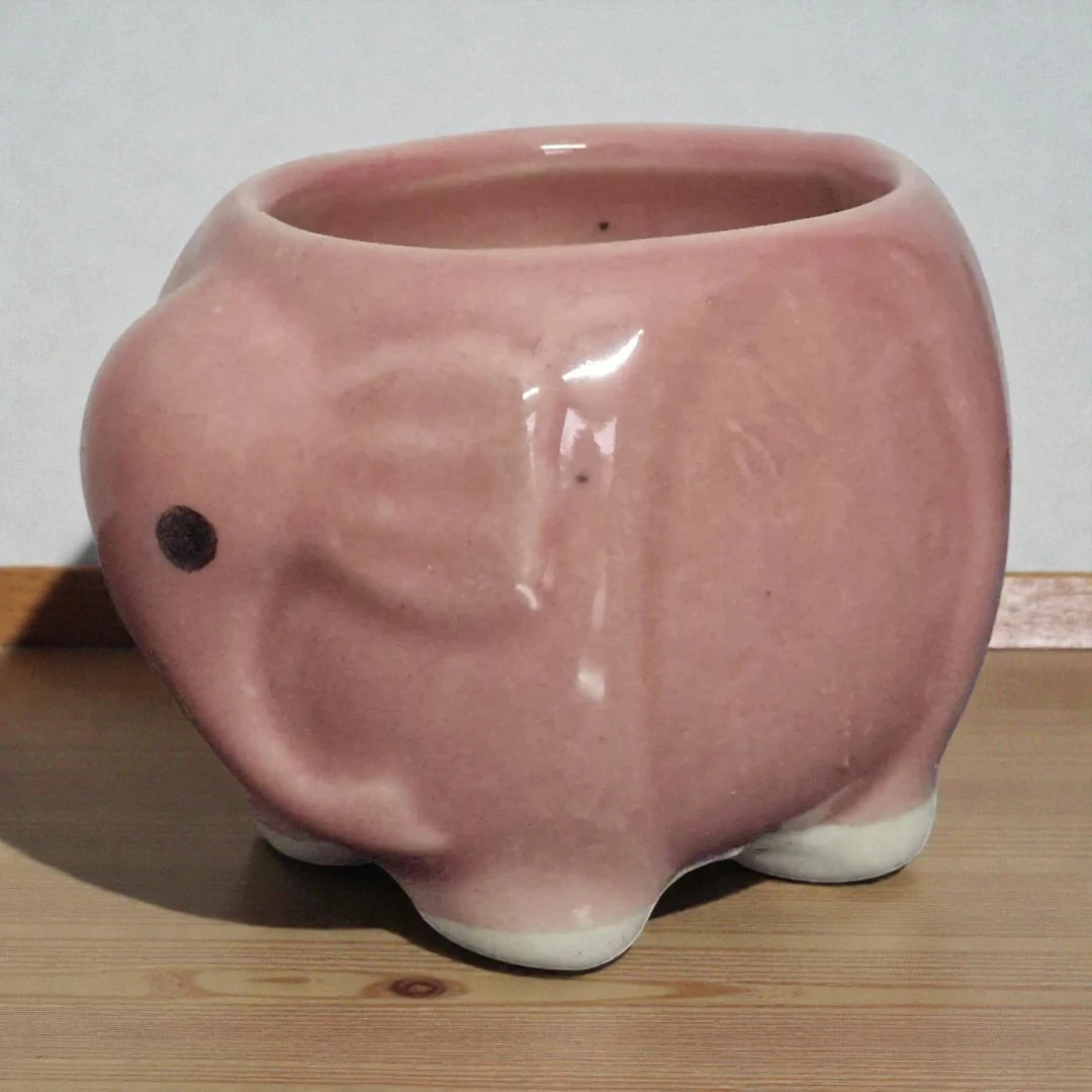Pink Elephant Ceramic Planter
