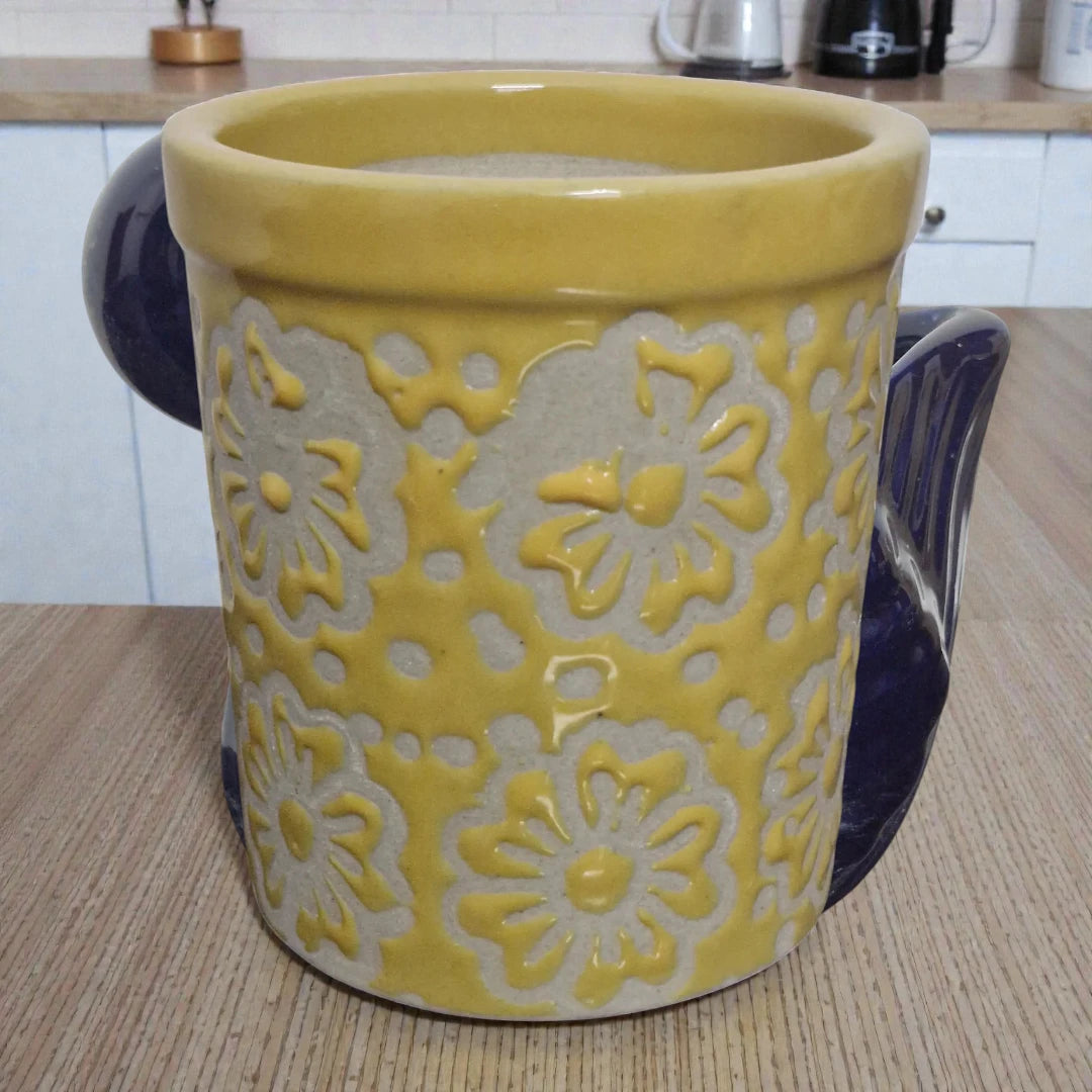 Yellow Flower Designer Ceramic Pot