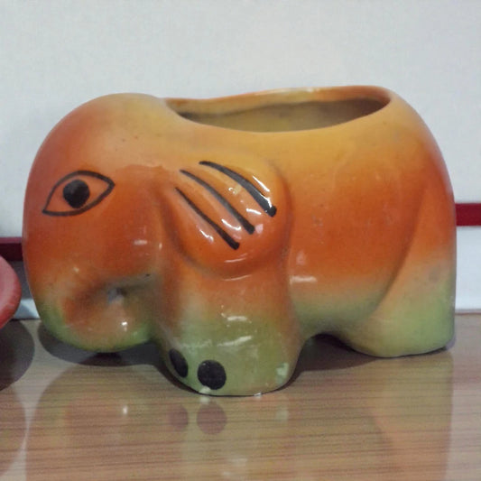 Baby Elephant-Shaped Ceramic Pots (Multiple Colours)