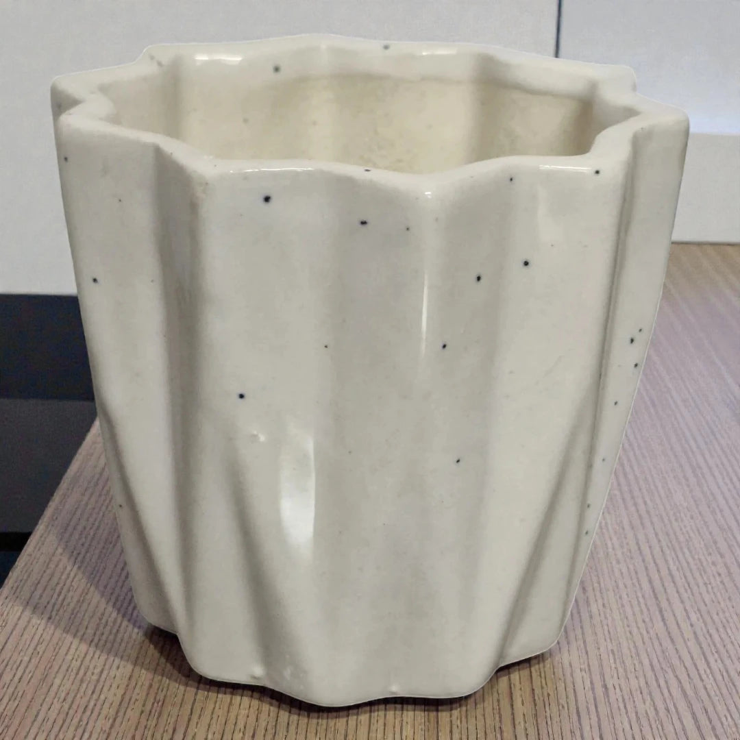 Speckled White Ceramic Pot