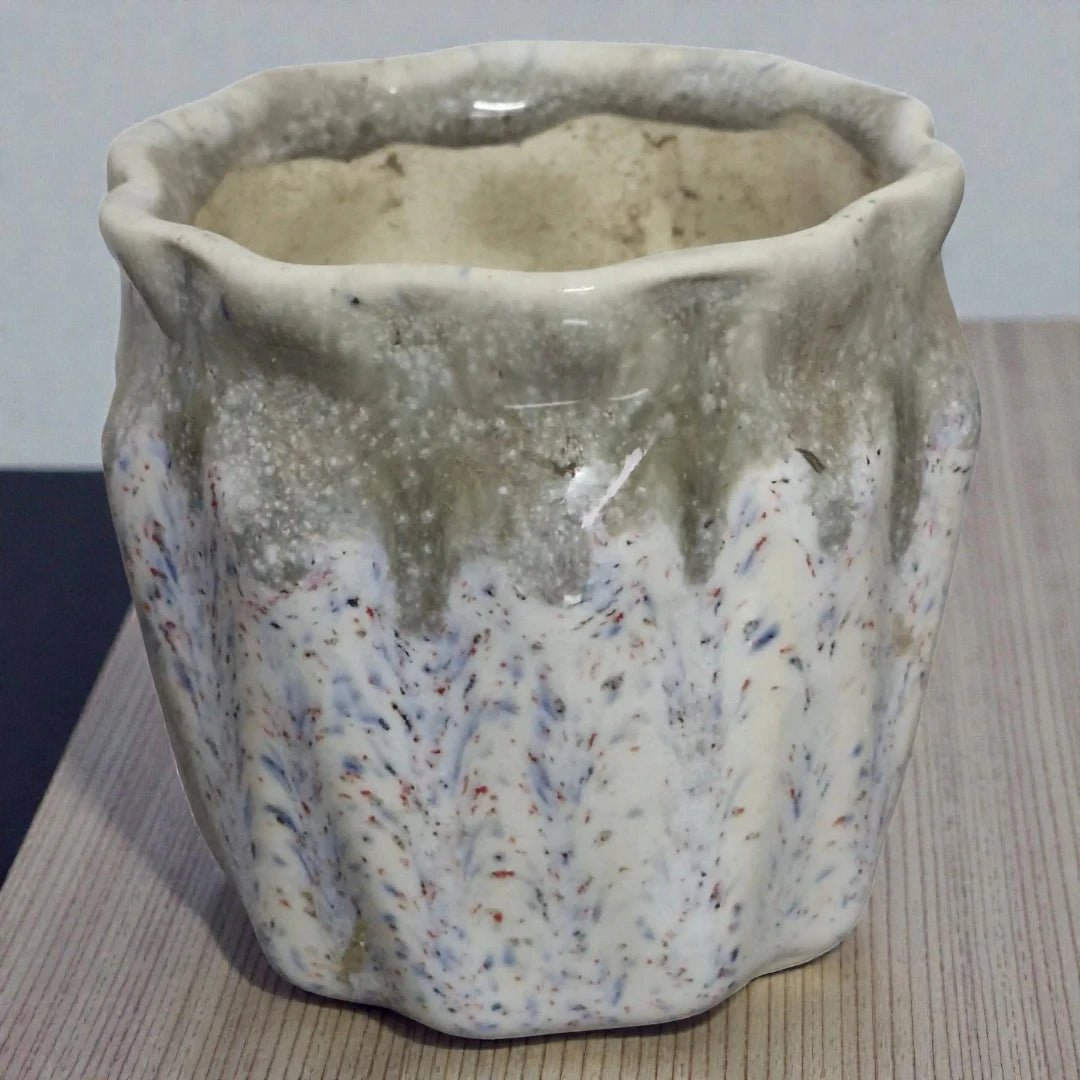 Cream Stone Ceramic Pot