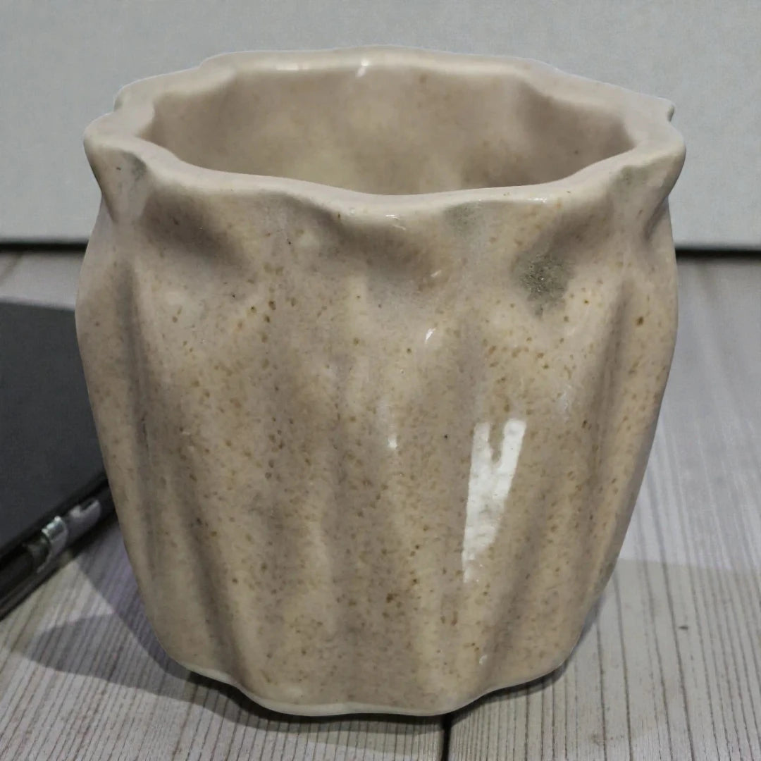 Cream-Colored Ceramic Pot