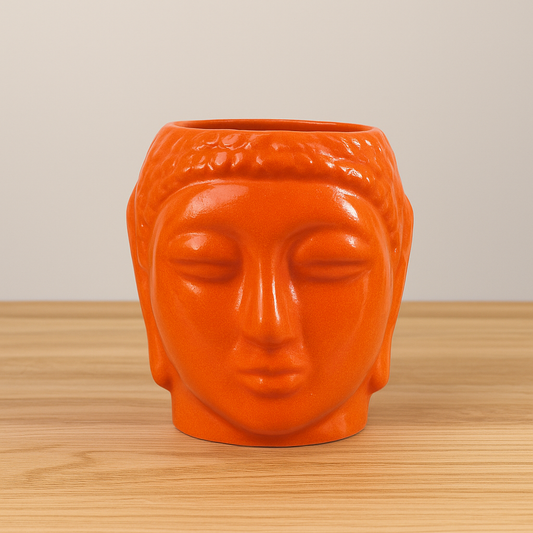 Orange Buddha Ceramic Planter
