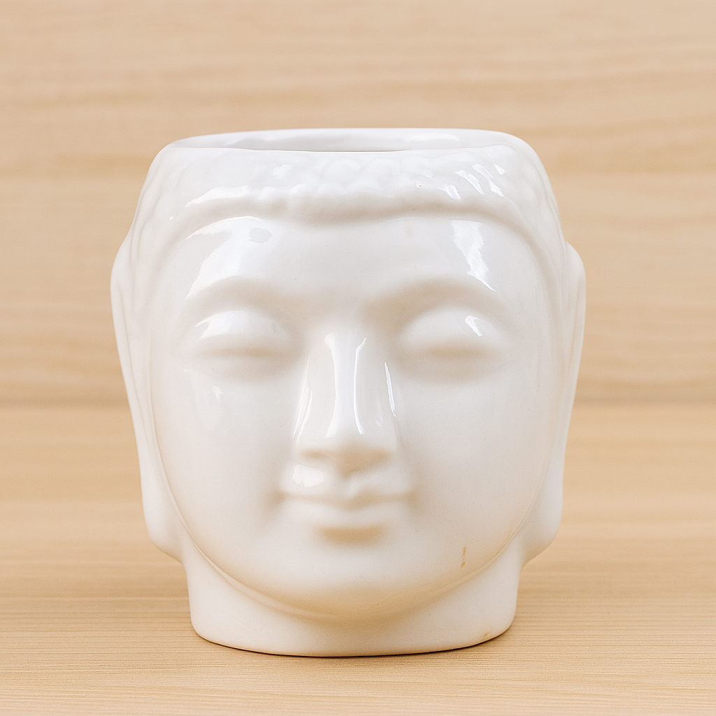 White Buddha Ceramic Planter