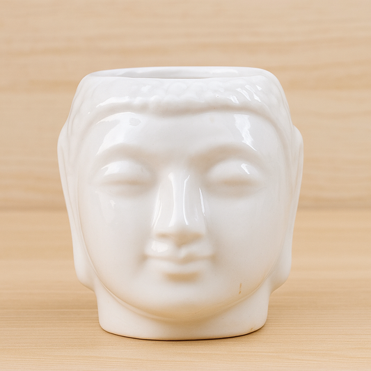 White Buddha Ceramic Planter