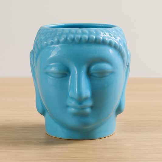 Sky Blue Buddha Ceramic Planter