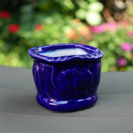 Purple Basket Ceramic Planter