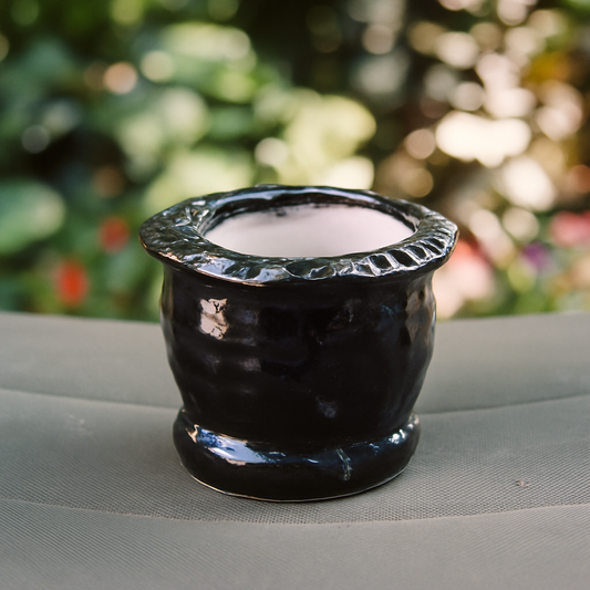 Black Basket Ceramic Planter
