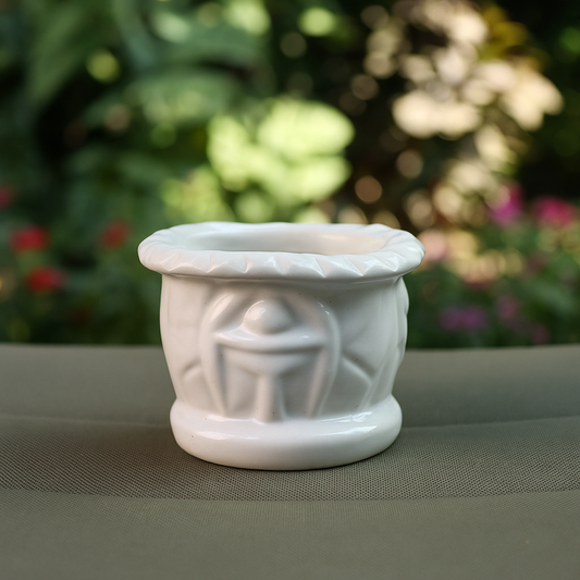 White Basket Ceramic Planter