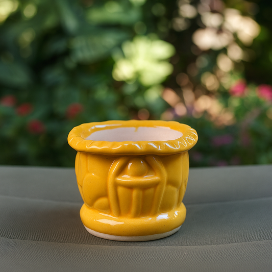 Yellow Basket Ceramic Planter