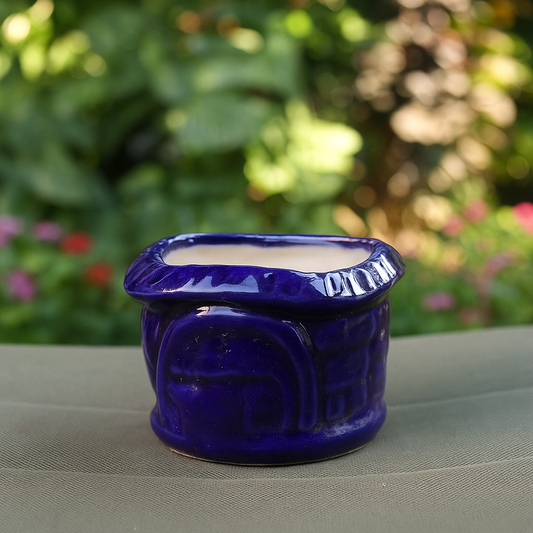 Big Purple Basket Ceramic Planter