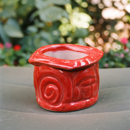 Big Red Basket Ceramic Planter