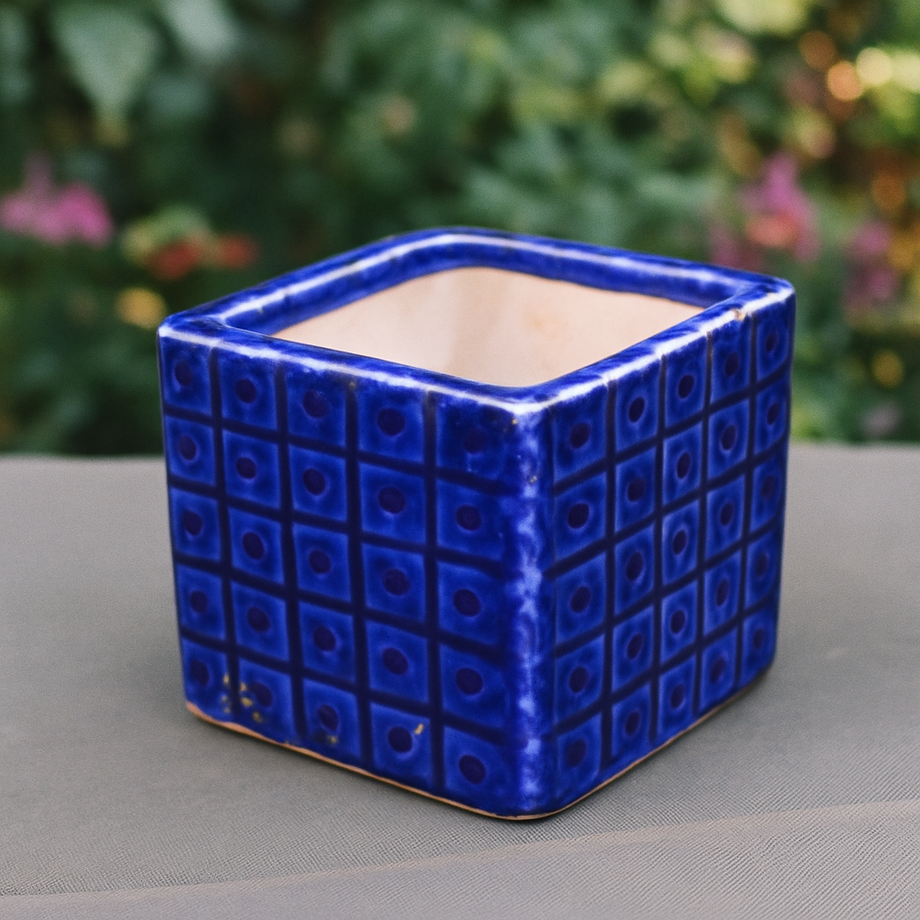 Purple Square Ceramic Planter