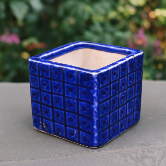 Purple Square Ceramic Planter