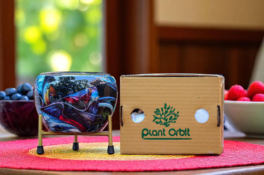 Dark Blue Designer Apple Meena Metal Pot 1006 BO