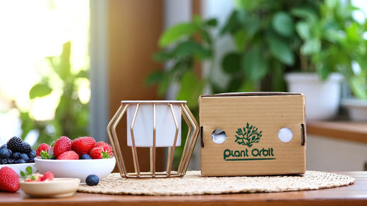 Golden White Shallow Metal Planter 1263 B