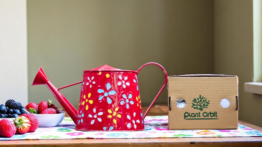 Red Metal Watering Can 1079 A