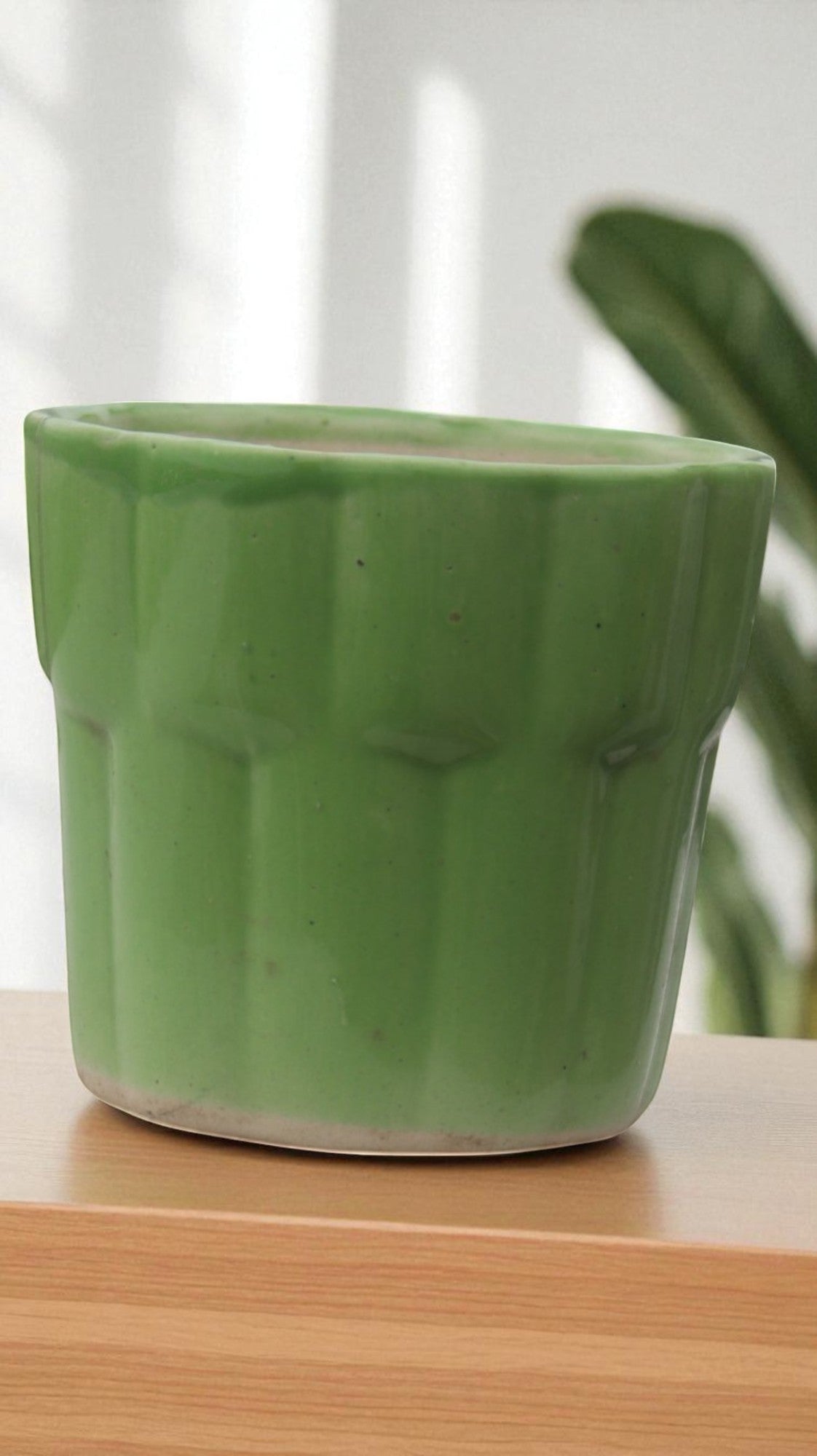 Square green cup pot