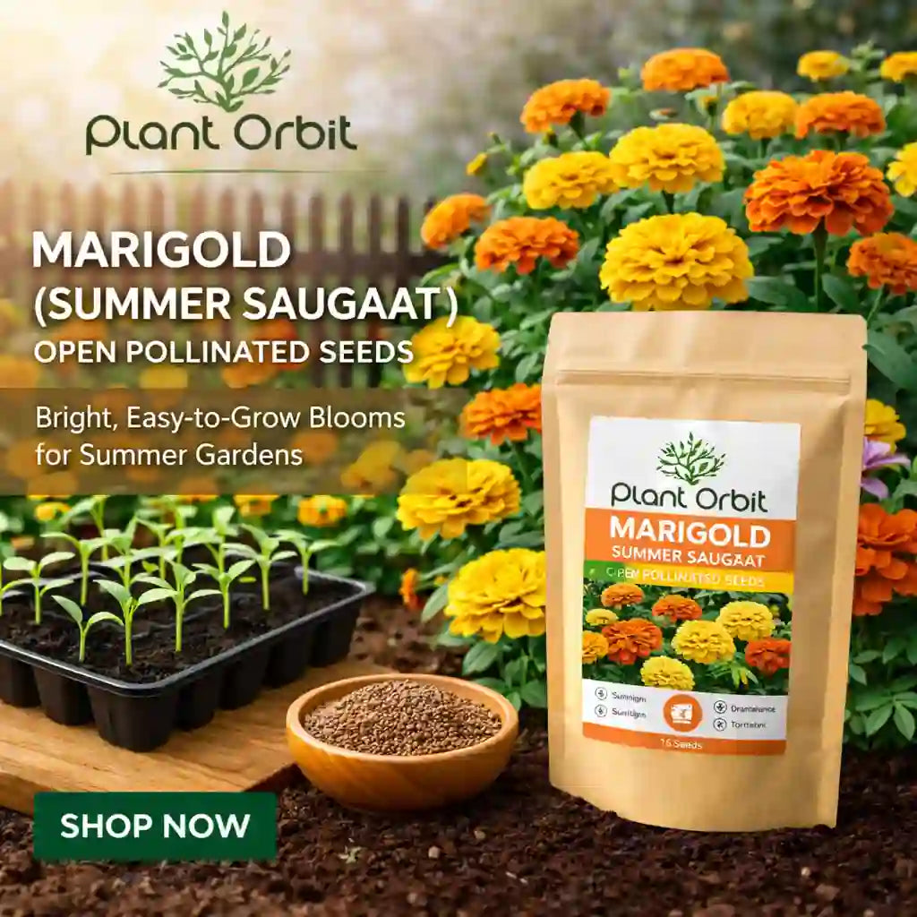 marigold seeds lsa Marigold (Summer Saugaat) Open Pollinated Seeds – Plant Orbit