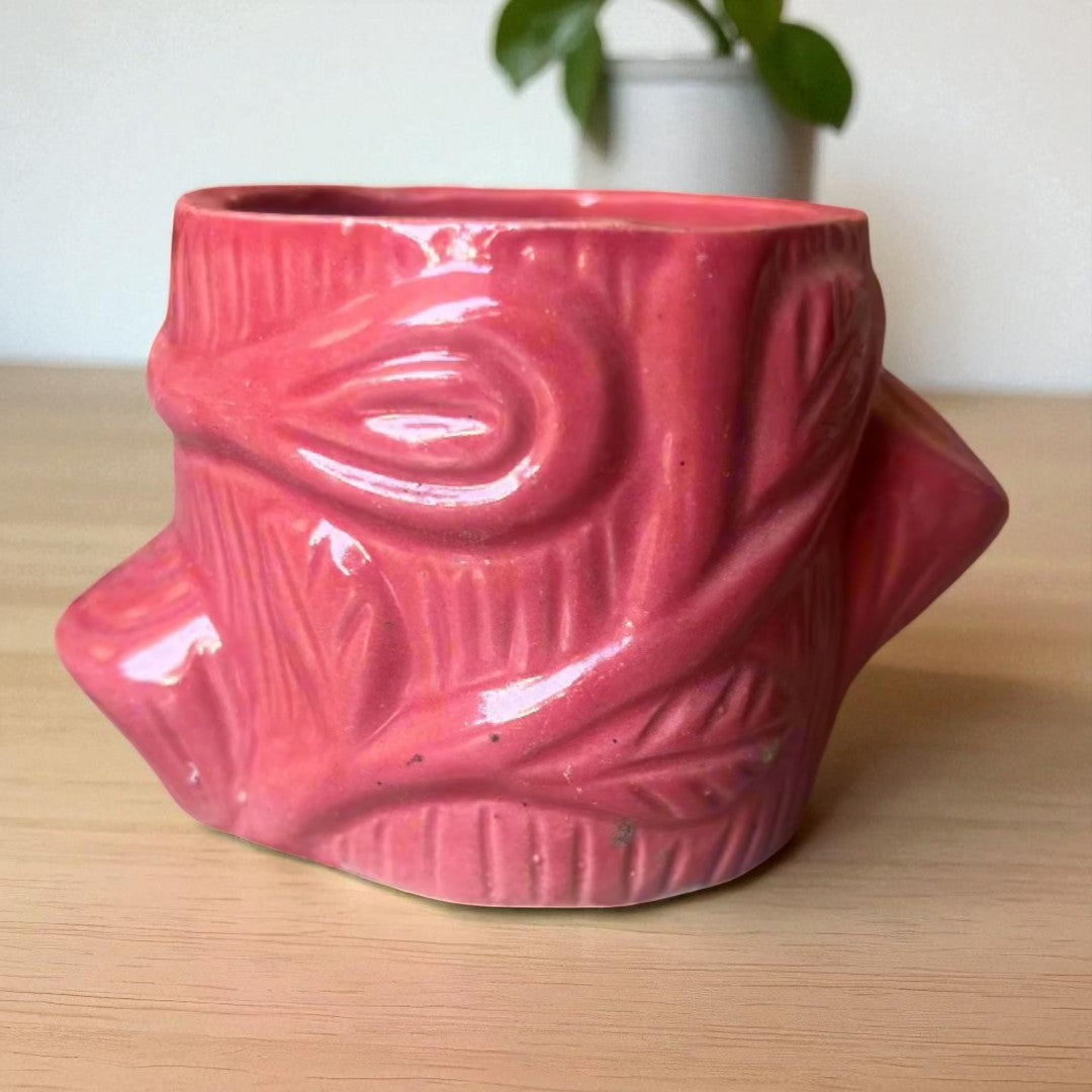 Red Wooden leaf red pot