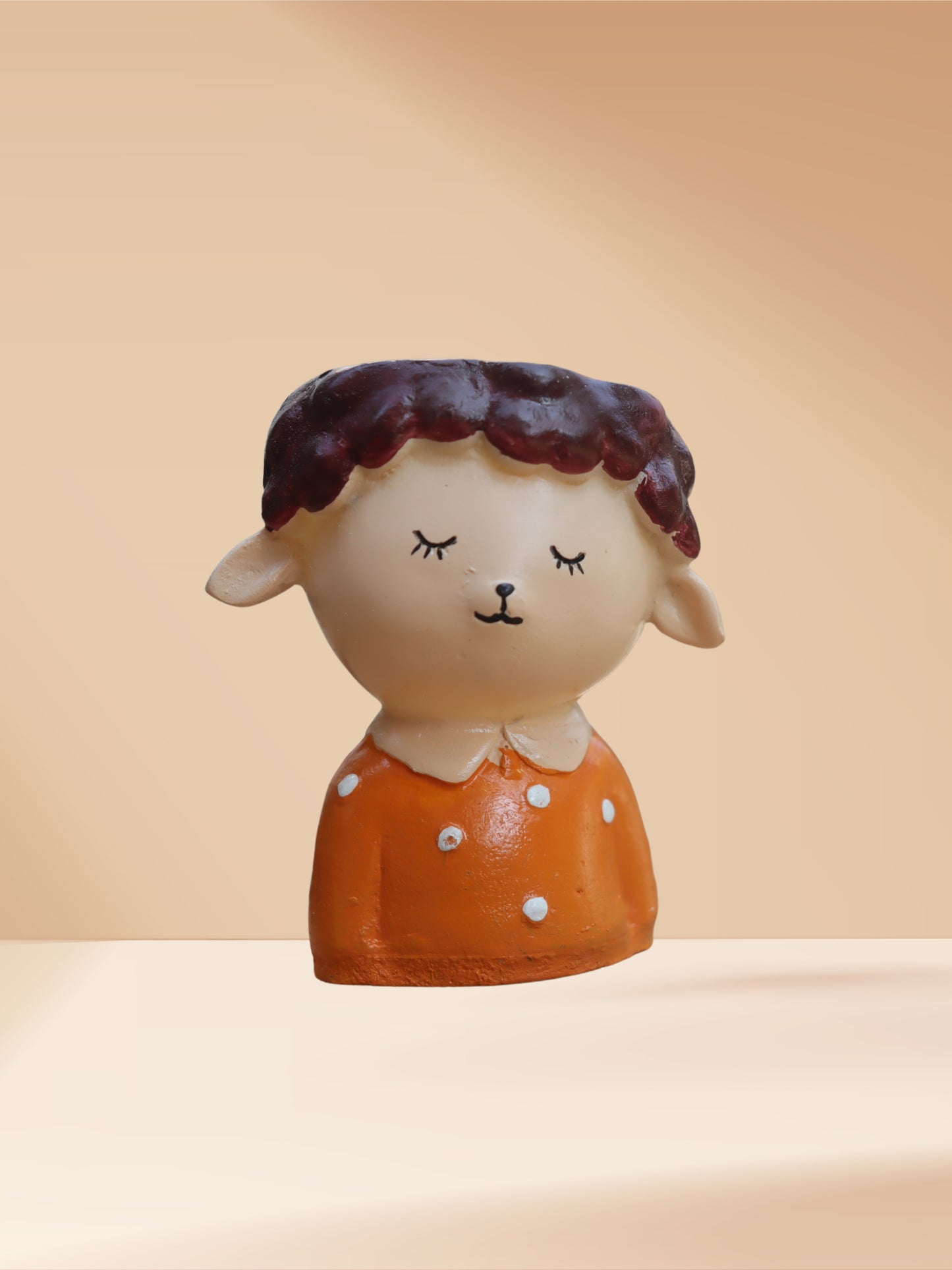 Sleeping Girl Orange Planter