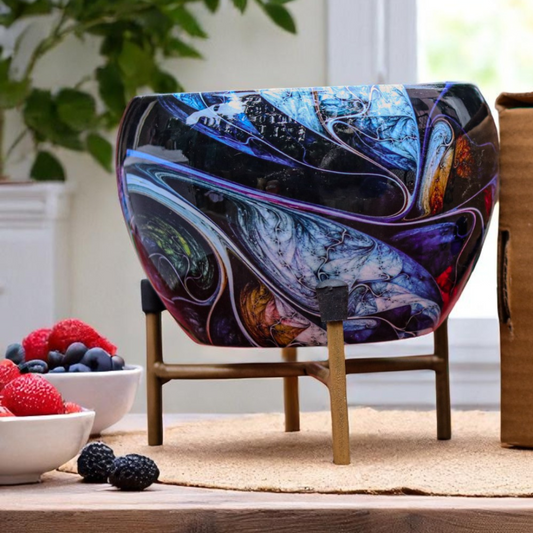 Blue Designer Apple Metal Pot 1006 BO