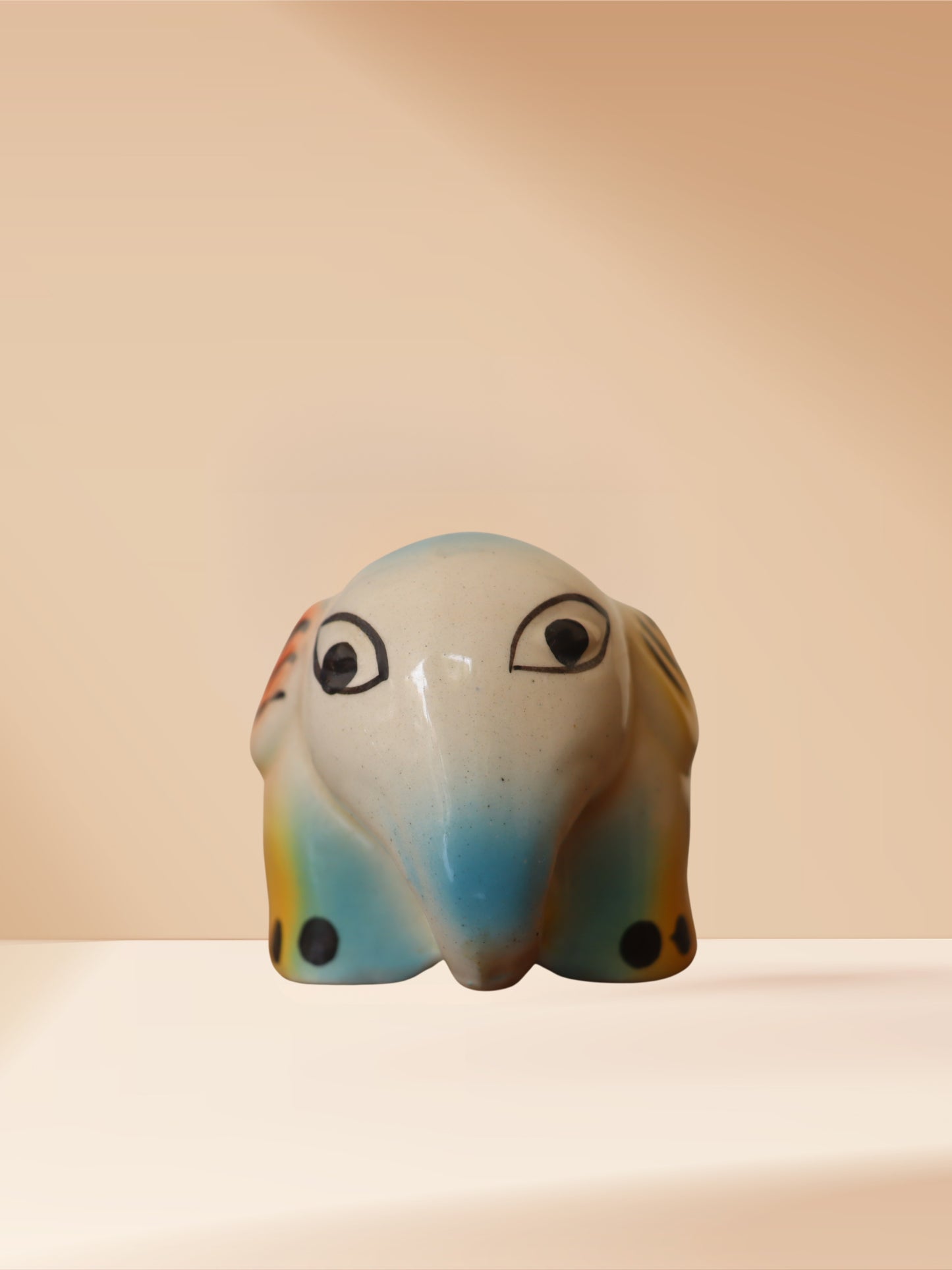 White Blue Elephant Planter