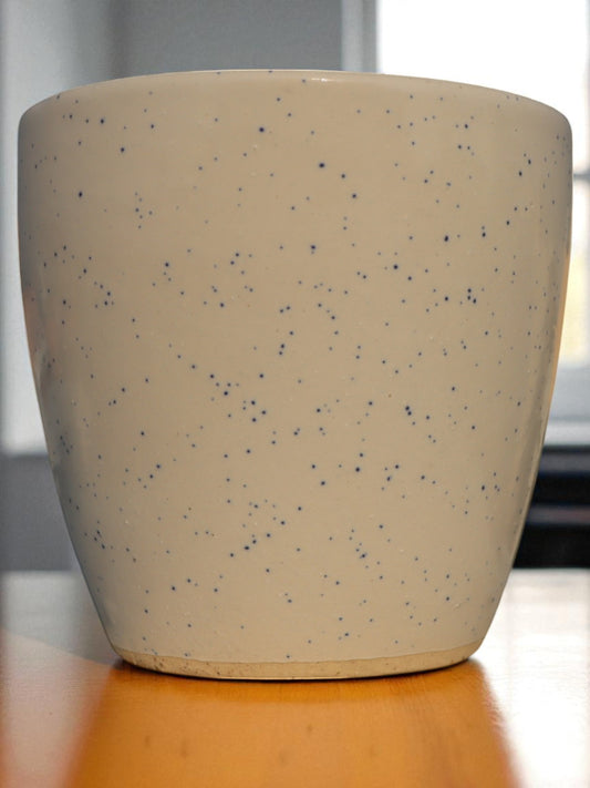 White Dotted Blue Planter