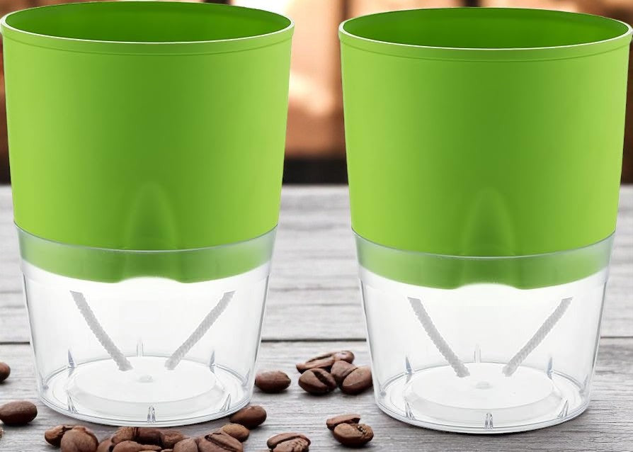 Green self watering pot