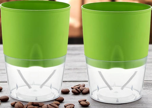 Green self watering pot