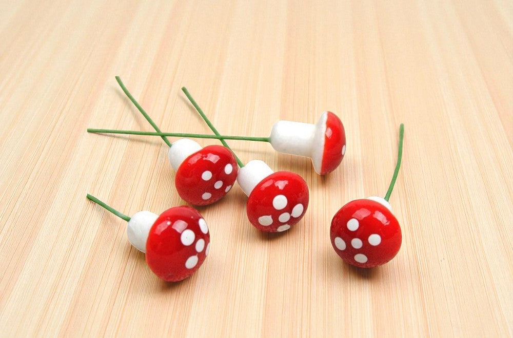 Red Pin Mushrooms Miniature (M-102)