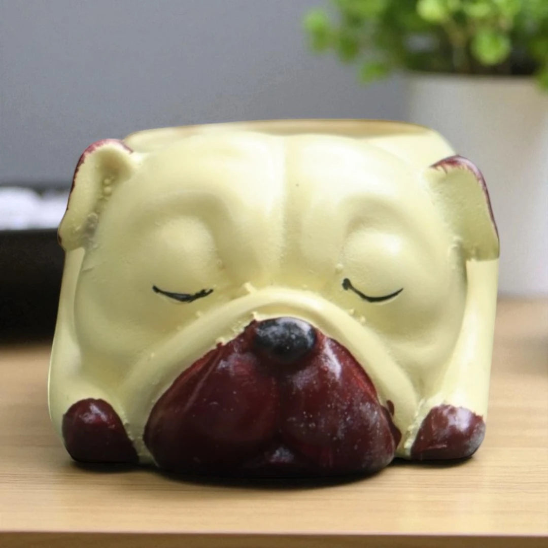 Cute Yellow Dog Mini Resin Planter