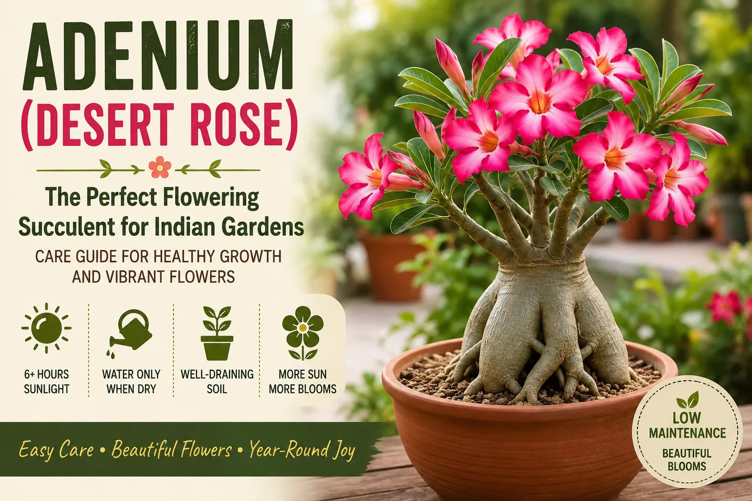 Adenium (Desert Rose) Care Guide for Indian Climate