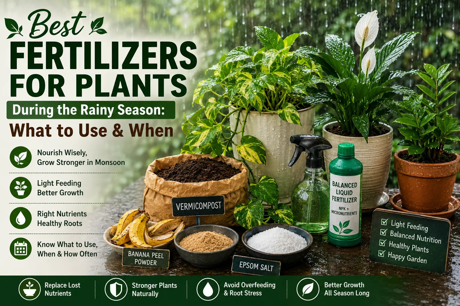 Best Fertilizers for Plants During the Rainy Season: What to Use & When