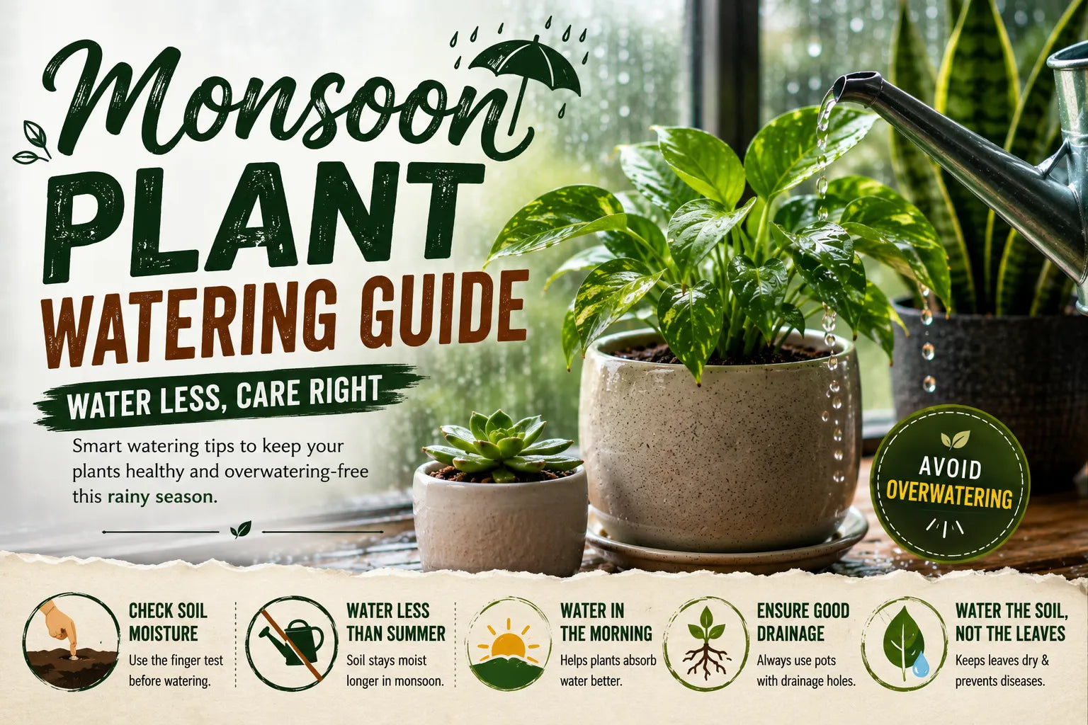 How to Water Plants During Monsoon Without Overwatering