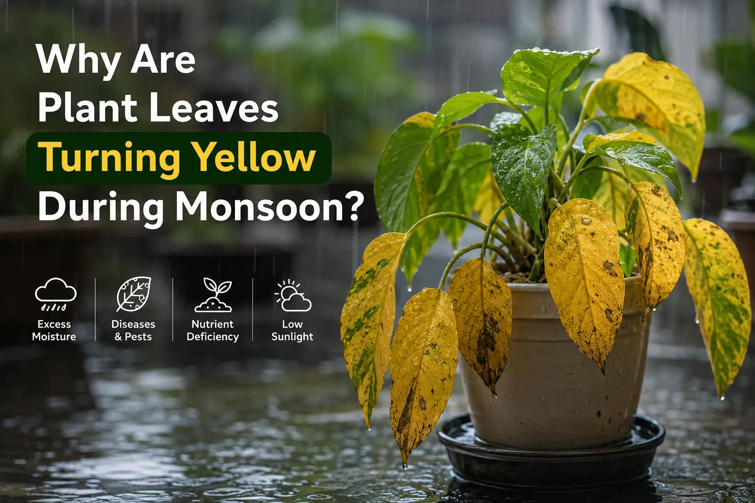 Why Are Plant Leaves Turning Yellow During Monsoon? 15 Common Causes & Easy Fixes