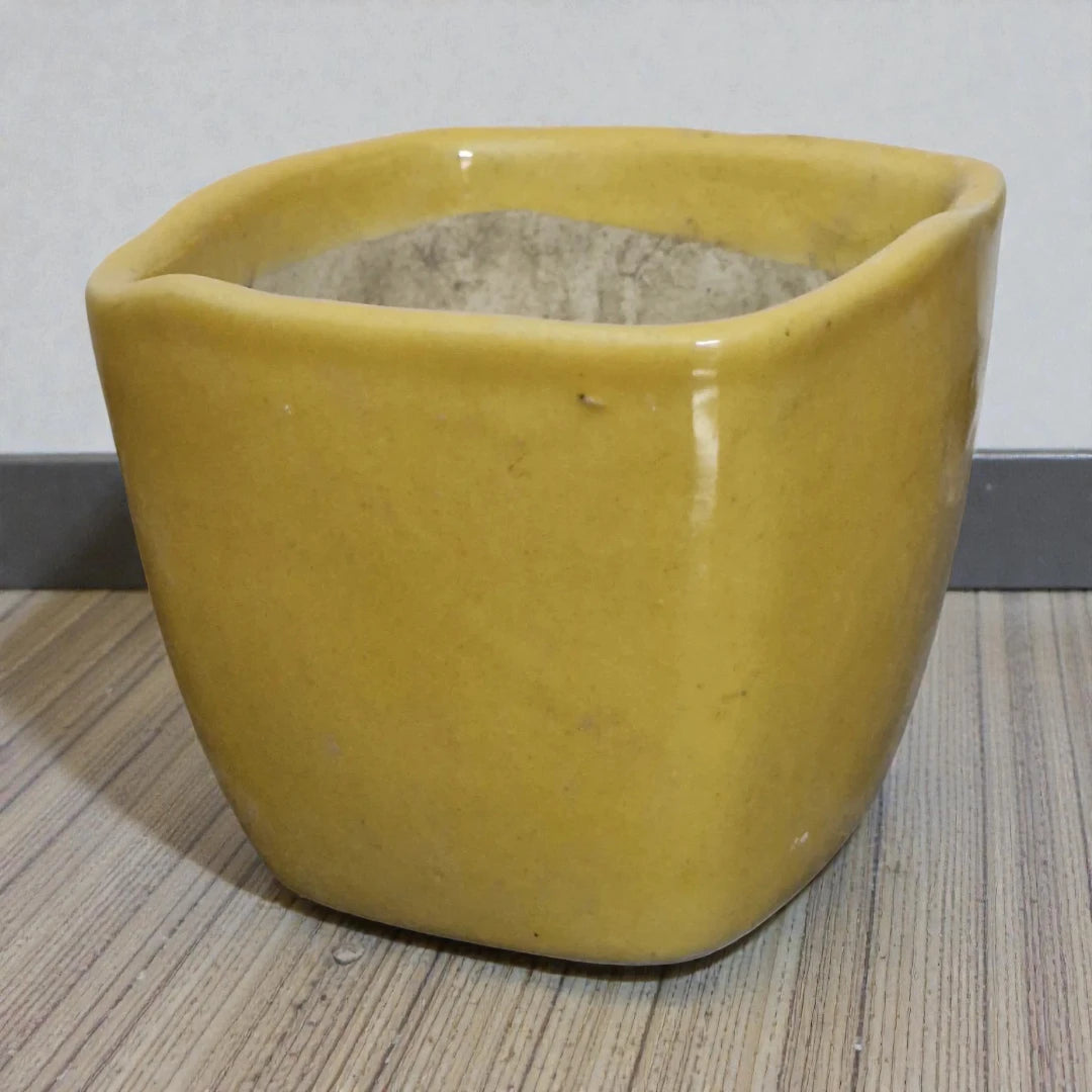 Yellow Square Ceramic Pot