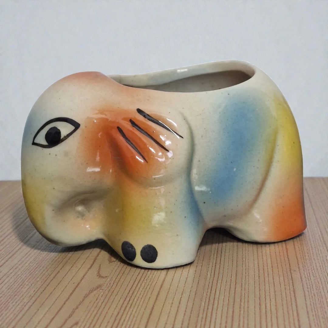 Baby Elephant-Shaped Ceramic Pots (Multiple Colours)