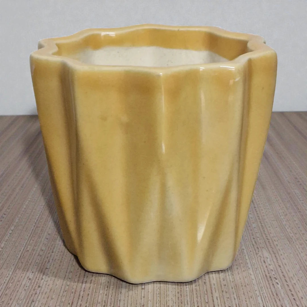 Yellow Cubic Ceramic Pot