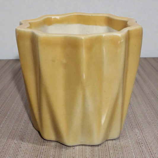 Yellow Cubic Ceramic Pot