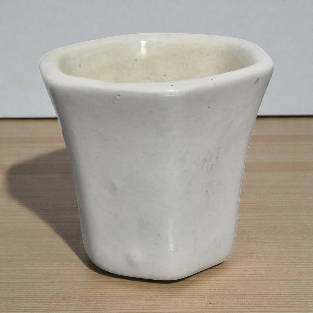 White Traingular Ceramic Pot