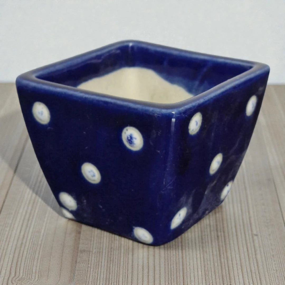 Purple Ceramic Pot with White Dots