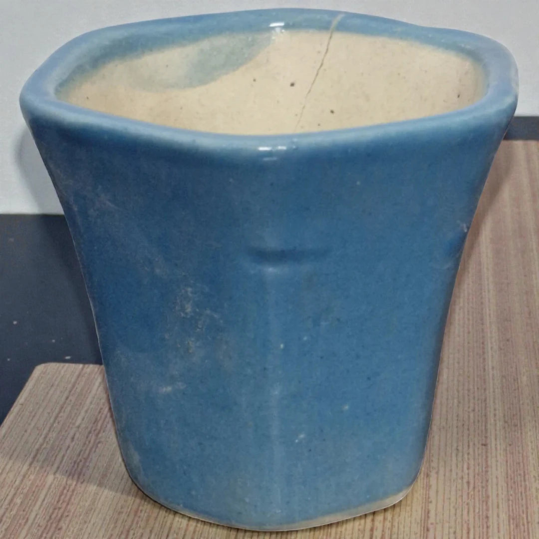 Blue Square Ceramic Pot