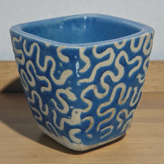 Blue Ceramic Square Pot