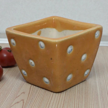 Yellow Dotted Ceramic Planter