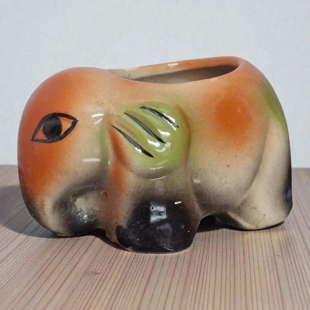 Baby Elephant-Shaped Ceramic Pots (Multiple Colours)
