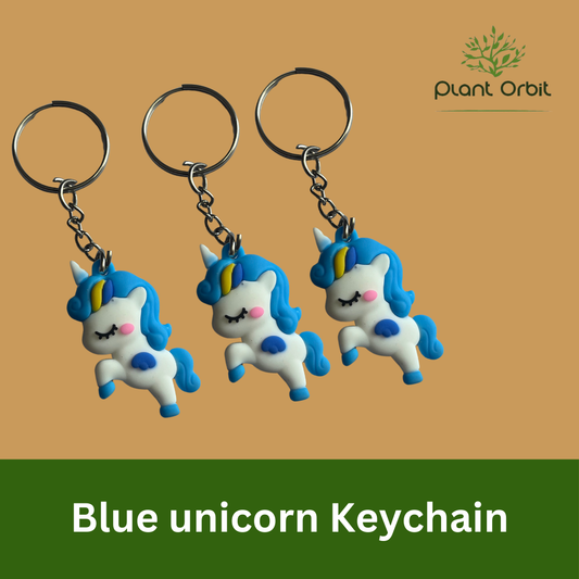 Blue unicorn keychain