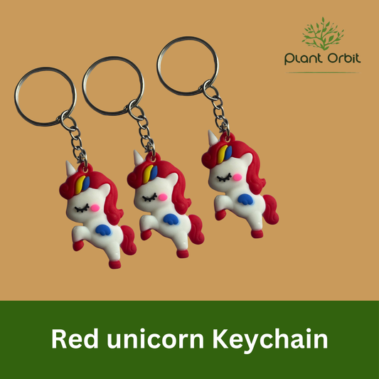 Red unicorn keychain